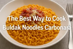 Complete Guide to Korean Ramen | Buldak Ramen, Jin and Jjajang Ramen 14 The-Best-Way-to-Cook-Buldak-Noodles-Carbonara_koreanramen.net