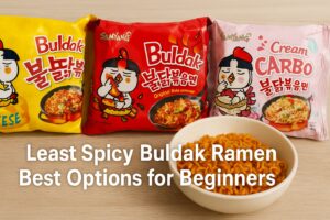 Complete Guide to Korean Ramen | Buldak Ramen, Jin and Jjajang Ramen 14 least-spicy-buldak-ramen-best-options-for-beginners_koreanramen.net